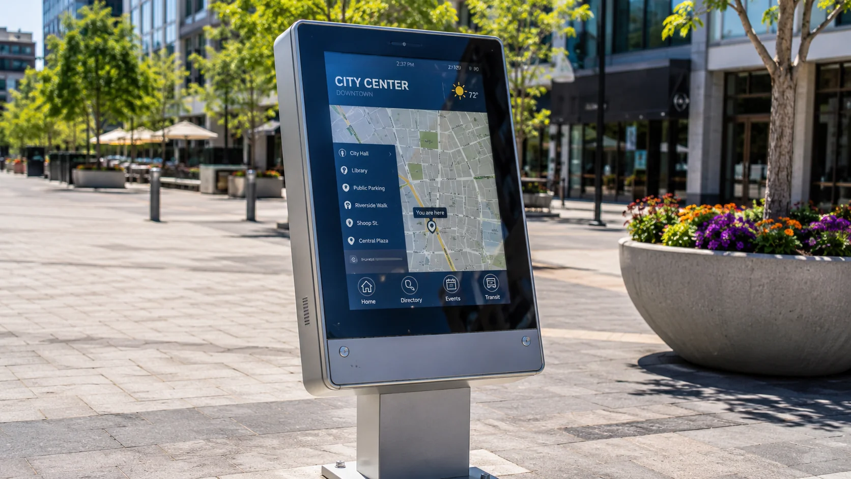 Outdoor kiosk display with sunlight-readable optical bonding