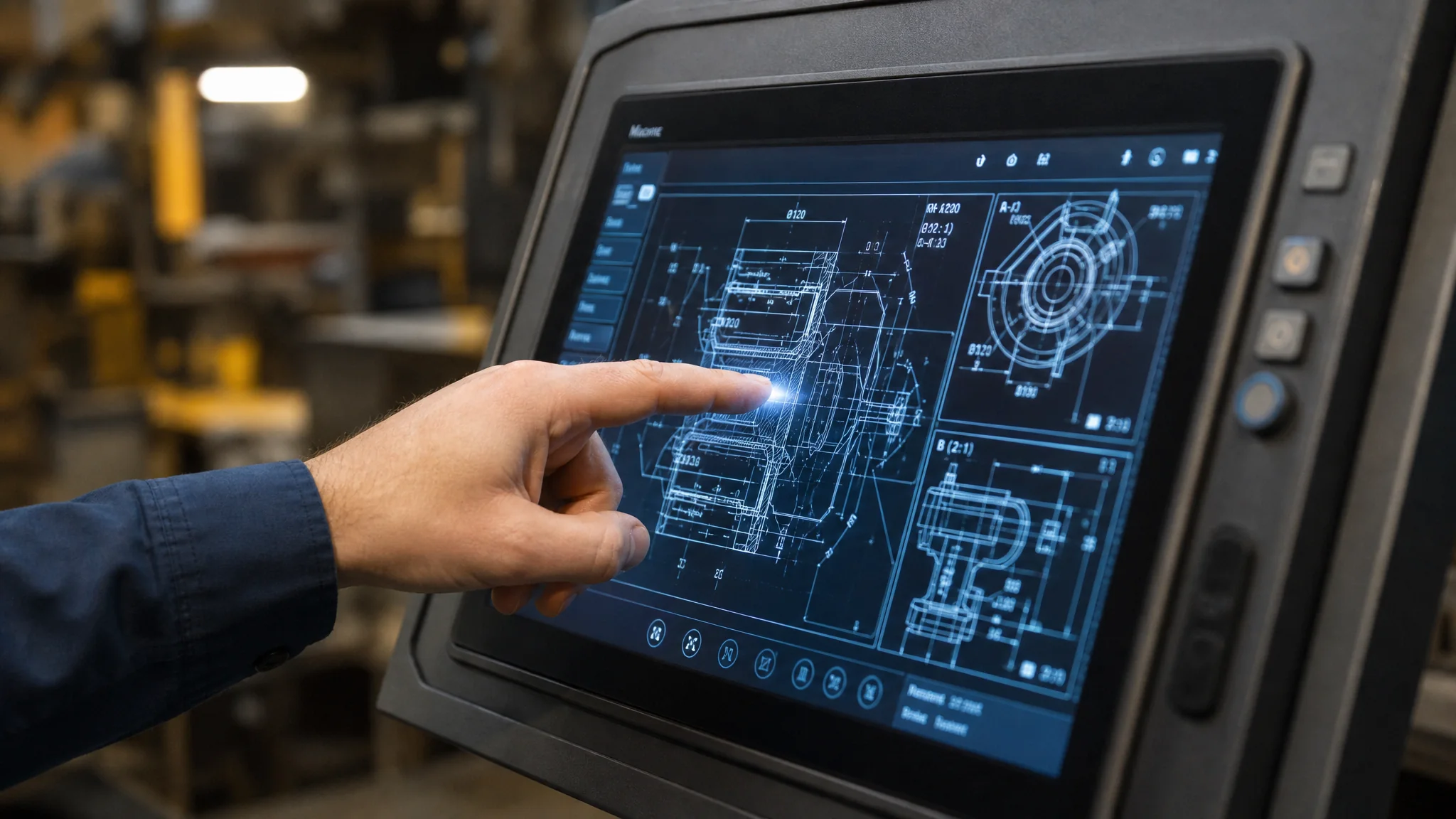 Industrial automation training stations with HMI touch panels
