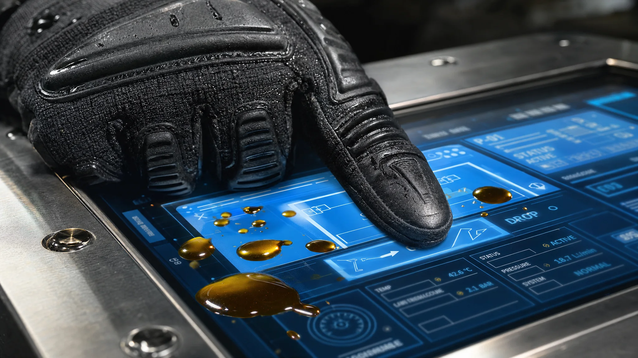 Industrial touchscreen and control interface on the production line